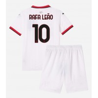 Camiseta AC Milan Rafael Leao #10 Segunda Equipación Replica 2024-25 para niños mangas cortas (+ Pantalones cortos)